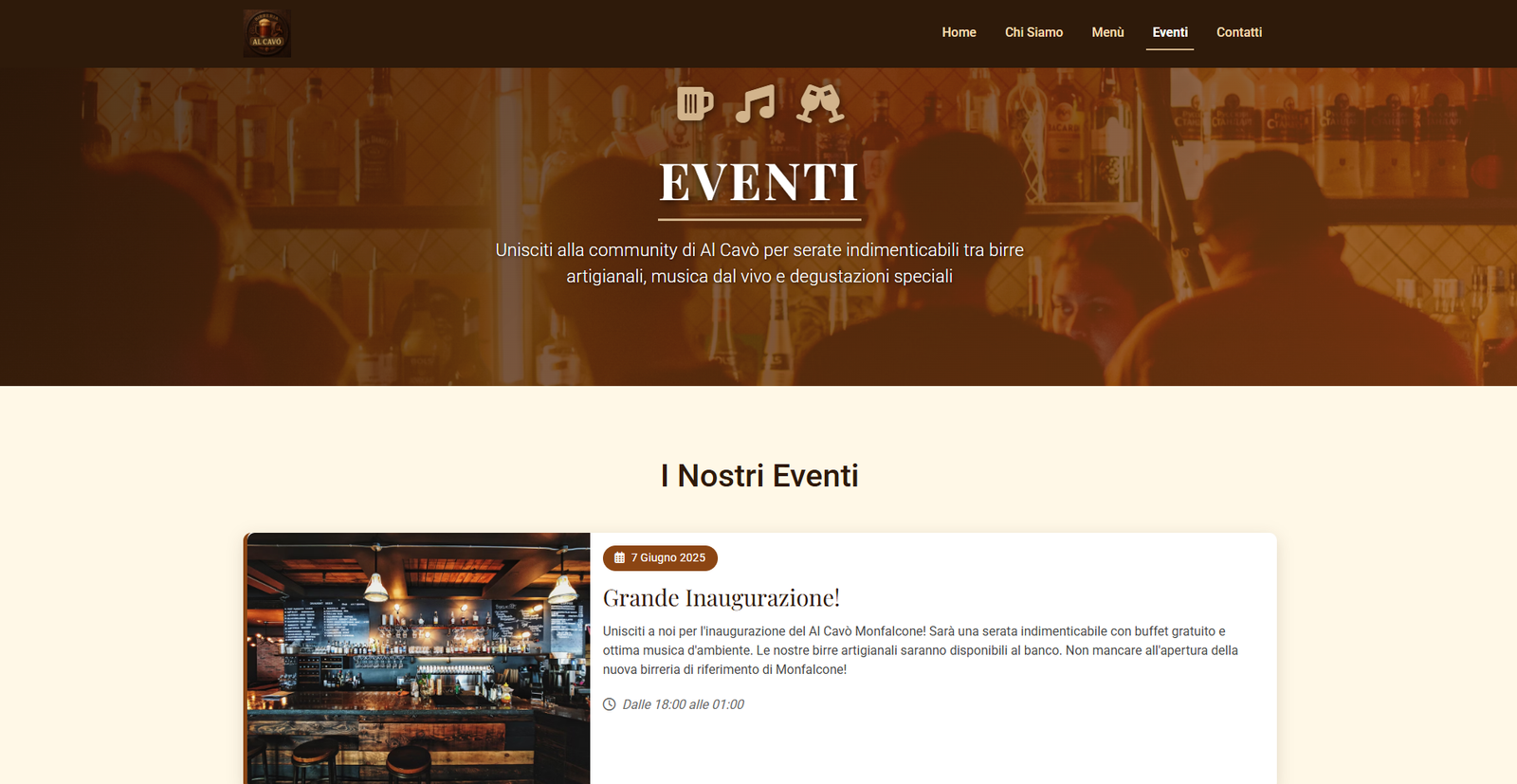 Pagina eventi